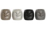DKD Home Decor Quemador Cerámica Blanco Gris Beige Negro Cara 7x8x8 cm (12 Unidades)