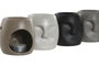 DKD Home Decor Quemador Cerámica Blanco Gris Beige Negro Cara 7x8x8 cm (12 Unidades)