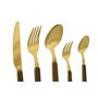 DKD Home Decor Cubertería Set de 20 Piezas Acero Inoxidable ABS Dorado Marrón 7 x 24 x 17 cm