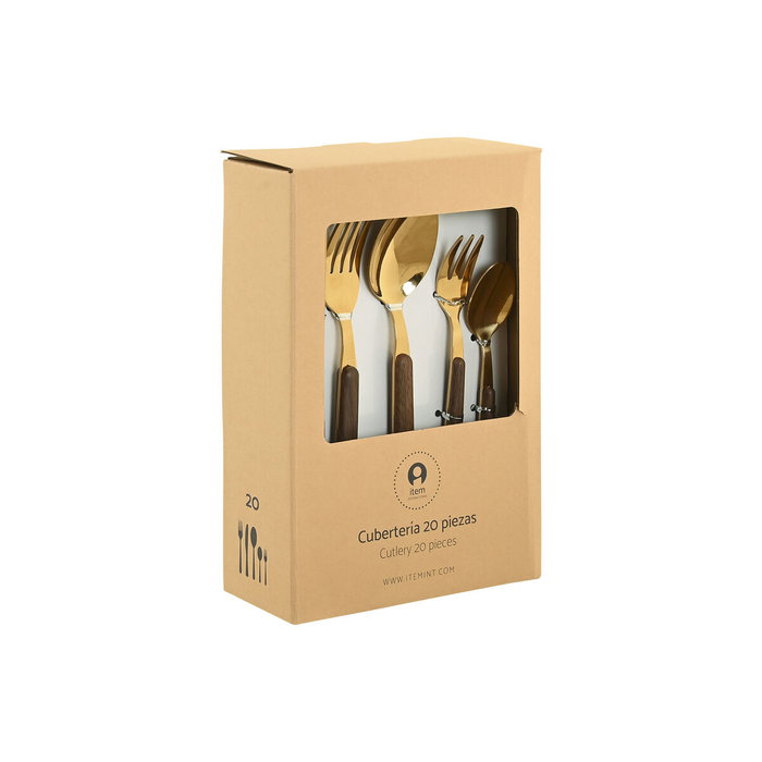 DKD Home Decor Set de Cubertería de 20 Piezas Dorado DKD Home Decor Set de Cubertería de 20 Piezas Dorado