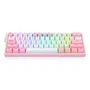 Redragon Fizz Pro K616 Teclado Mecánico Inalámbrico 60% Blanco-Rosa Distribución Polaca Retroiluminación RGB