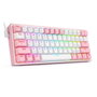 Redragon Fizz Pro K616 Teclado Mecánico Inalámbrico 60% Blanco-Rosa Distribución Polaca Retroiluminación RGB