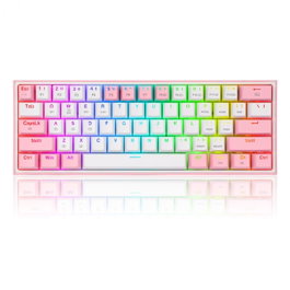 Redragon Fizz Pro K616 Teclado Mecánico Inalámbrico 60% Blanco-Rosa Distribución Polaca Retroiluminación RGB