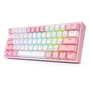 Redragon Fizz Pro K616 Teclado Mecánico Inalámbrico 60% Blanco-Rosa Distribución Polaca Retroiluminación RGB
