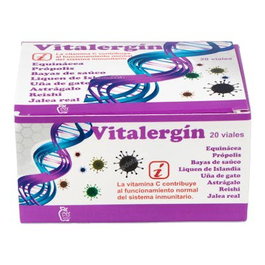 DIS Vitalergin 20Amp. Jalea Real, Propóleo, Equinácea y Vitamina C para Alergias y Sistema Inmune