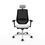 PIQUERAS Y CRESPO Silla de oficina Mardos con mecanismo Sincro/Traslack, Blanco y Negro