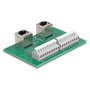 DeLOCK 66995 Adaptador 2 x RJ45 hembra a 2 x bloque de terminales en ángulo para carril DIN
