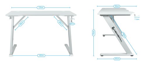Newskill Mesa Gaming Belenor Ivory Blanca NS-DK-BELENORIV