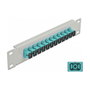 DeLOCK Panel de conexión de fibra óptica 12 puertos SC Simplex 10 pulg. aguamarina/gris