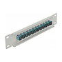 DeLOCK Panel de conexión de fibra óptica 12 puertos SC Simplex 10 pulg. aguamarina/gris