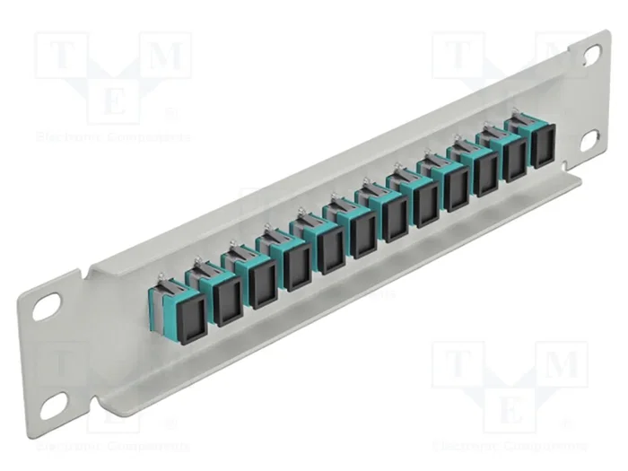 DeLOCK Patchpanel de fibra óptica 10″ 12 puertos SC Simplex aguamarina 1U gris DeLOCK Patchpanel de fibra óptica 10″ 12 puertos SC Simplex aguamarina 1U gris