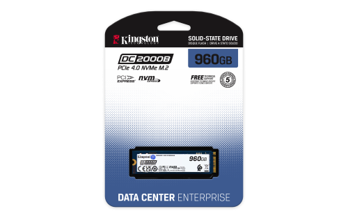 Kingston DC2000B SSD M.2 960 GB PCI Express 4.0 NVMe 3D TLC para Servidor 7000 MB/s Lectura 1300 MB/s Escritura