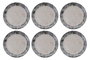 Hermia Juego de Platos de Servicio de Cerámica 100%, Gris, Negro, Beige, Set de 6 Piezas, Elegantes y Duraderos, Apto Lavavajillas y Microondas, 25.5 x 25.5 x 2.5 Pulgadas