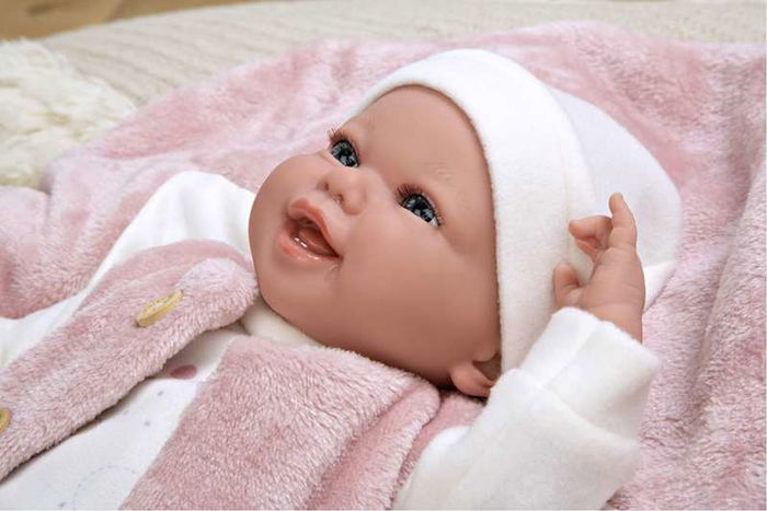 Muñecas Arias Muñeca Elegance 40 cm colin rosa con manta, muñeco de peso, español, para 3+ años