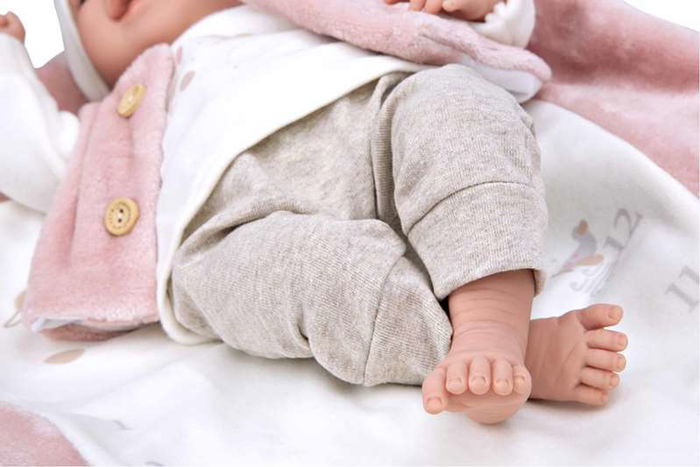 Muñecas Arias Muñeca Elegance 40 cm colin rosa con manta, muñeco de peso, español, para 3+ años