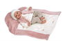 Muñecas Arias Muñeca Elegance 40 cm colin rosa con manta, muñeco de peso, español, para 3+ años
