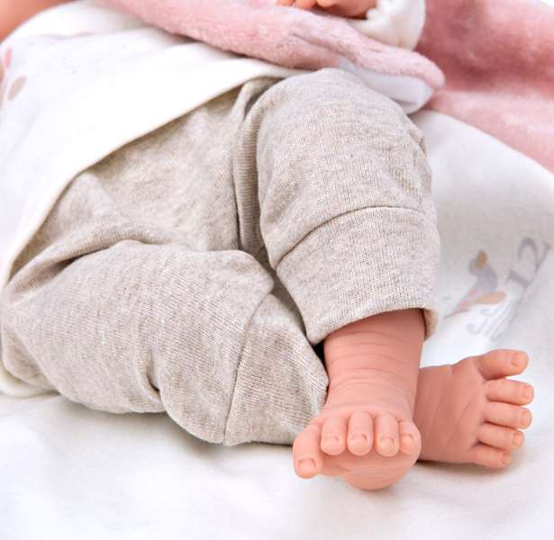 Muñecas Arias Muñeca Elegance 40 cm colin rosa con manta, muñeco de peso, español, para 3+ años