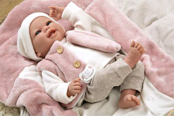 Muñecas Arias Muñeca Elegance 40 cm colin rosa con manta, muñeco de peso, español, para 3+ años