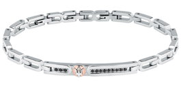 Maserati Pulsera JM423AVD25 en Acero Inoxidable Gris con Cristal Negro