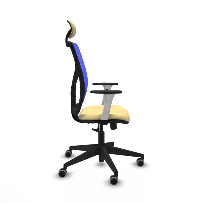 PIQUERAS Y CRESPO Silla de oficina Motilla con mecanismo Sincro, Azul y Crema PIQUERAS Y CRESPO Silla de oficina Motilla con mecanismo Sincro, Azul y Crema