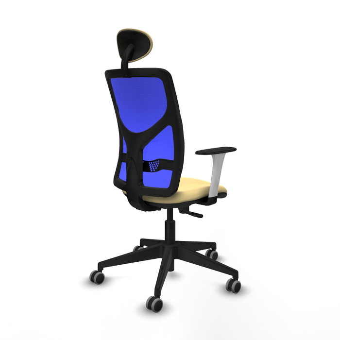 PIQUERAS Y CRESPO Silla de oficina Motilla con mecanismo Sincro, Azul y Crema PIQUERAS Y CRESPO Silla de oficina Motilla con mecanismo Sincro, Azul y Crema