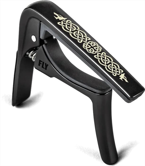 Dunlop Trigger Fly Celtic Knot Edition - Cejilla Acústica con Muelle para Afinación Precisa, Almohadilla Antizumbido y Empuñadura Ergonómica