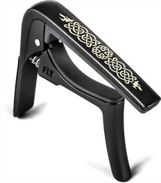 Dunlop Trigger Fly Celtic Knot Edition - Cejilla Acústica con Muelle para Afinación Precisa, Almohadilla Antizumbido y Empuñadura Ergonómica