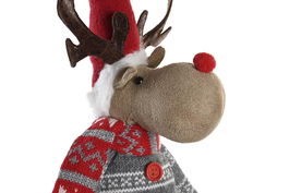DKD Home Decor Figura Navidad Tradicional Reno Rojo Poliester 9 x 50 x 13 cm