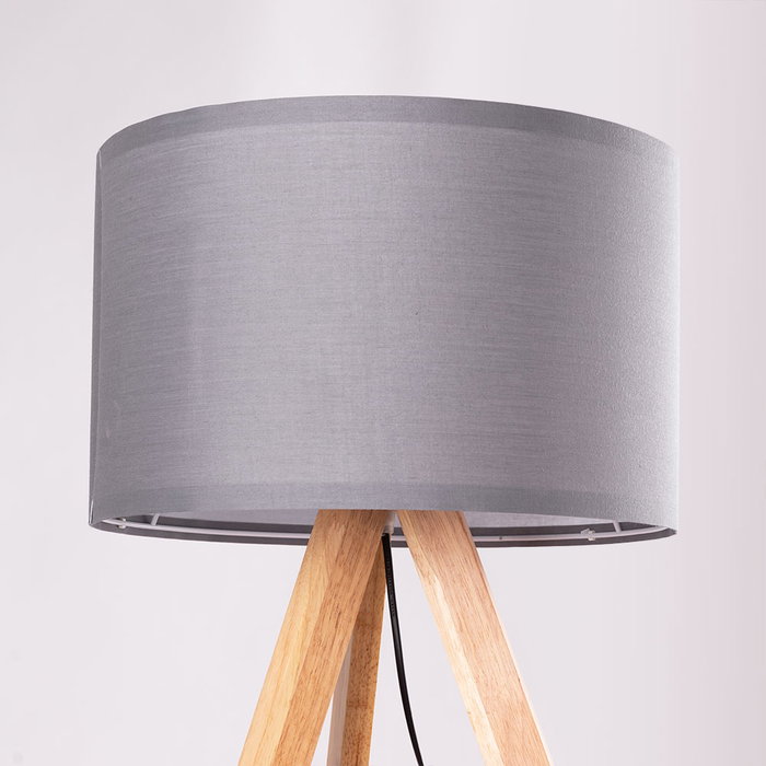 Lámpara de Suelo AYD-1522 Gris/Roble 1xE27 Sin Bombilla [OPV-780SGN2423]