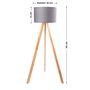 Lámpara de Suelo AYD-1522 Gris/Roble 1xE27 Sin Bombilla [OPV-780SGN2423]