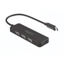 Approx APPC48V2 Hub USB Tipo-C con 3 puertos USB 2.0 y 1 puerto USB 3.0 para PC, cable de 30cm, color negro