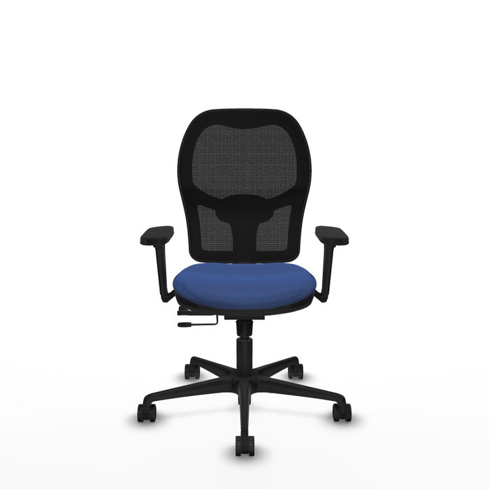 PIQUERAS Y CRESPO Silla de oficina Jorquera con mecanismo Sincro/Traslack, Azul marino y Negro