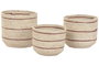 DKD Home Decor Set de 3 Cestas de Fibra Natural 28x28x27 cm
