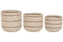 DKD Home Decor Set de 3 Cestas de Fibra Natural 28x28x27 cm