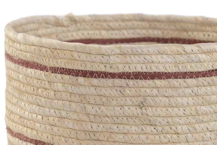DKD Home Decor Set de 3 Cestas de Fibra Natural 28x28x27 cm