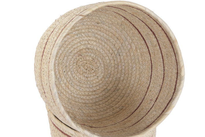 DKD Home Decor Set de 3 Cestas de Fibra Natural 28x28x27 cm