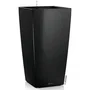 Lechuza LEC4008789181664 Maceta Cubico Premium 50, juego completo, negro brillante