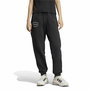 Pantalón Largo Deportivo Adidas Signature Graphic Print Fleece Loose Negro Mujer