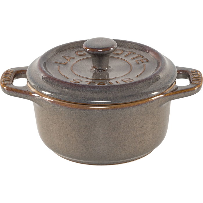 Staub Mini Cocotte Set de 4 piezas, redondo, Cerámica, Gris antiguo Staub Mini Cocotte Set de 4 piezas, redondo, Cerámica, Gris antiguo