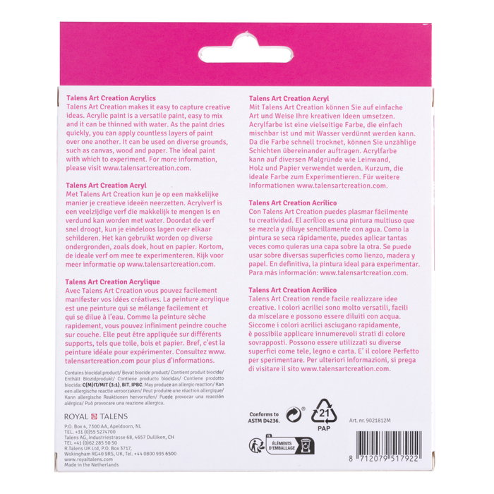 Talens Art Creation Set de pintura acrílica 12 x 12 ml