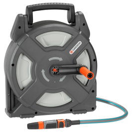 Gardena 18400-20 Terrassen Schlauchbox 10 m Manguera flexible negra, gris y naranja