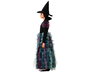 Halloween Disfraz de Bruja Infantil Multicolor con Sombrero Puntiagudo - Vestido y Tocado para Niña 7-9 Años