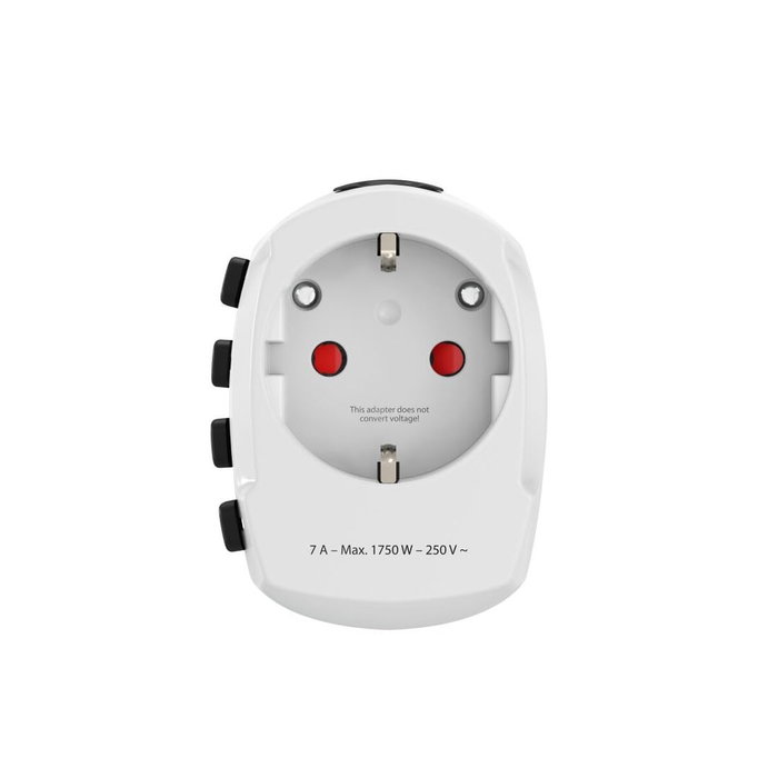 Hama World Travel Pro Adaptador de enchufe eléctrico universal blanco