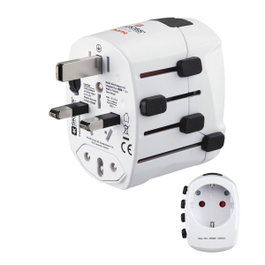 Hama World Travel Pro Adaptador de enchufe eléctrico universal blanco