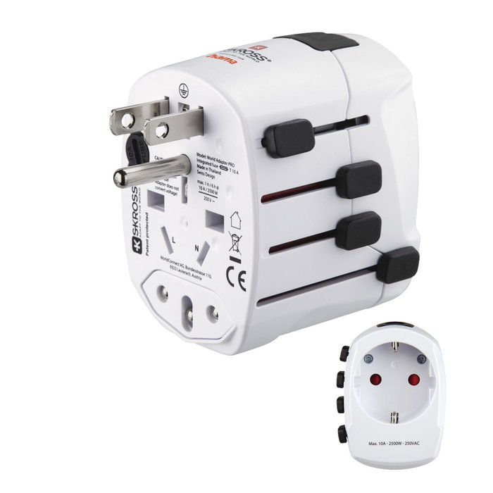 Hama World Travel Pro Adaptador de enchufe eléctrico universal blanco