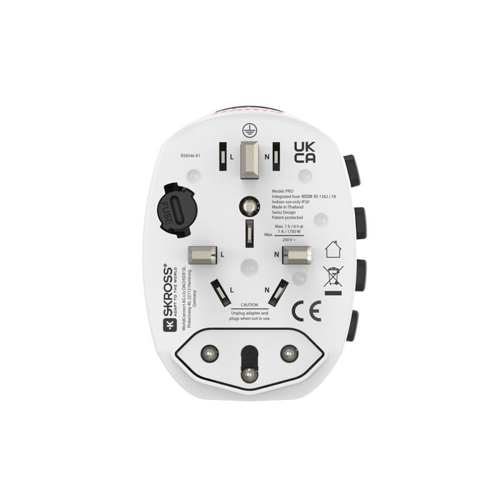 Hama World Travel Pro Adaptador de enchufe eléctrico universal blanco