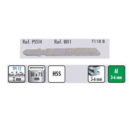 CMT 5514 T118B Hojas de Calar para Chapa y Aluminio, Metal Grueso (3-6mm), 12 Dientes