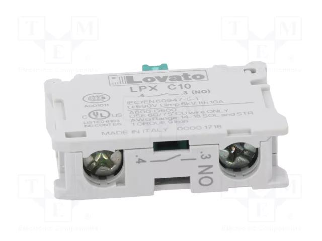 LOVATO ELECTRIC Bloques de Contactos Platinum 22mm NA de Frente