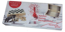 AQUAMARINE Estuche de Ajedrez, Damas y Backgammon