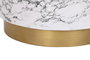 DKD Home Decor Mesita Auxiliar de Hierro Símil Mármol Blanco y Dorado